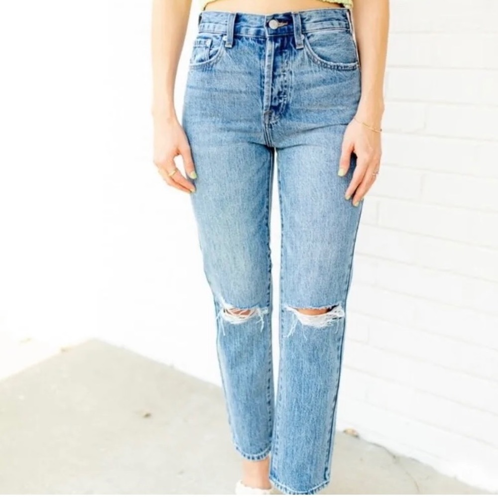 Like new Pistola Charlie High Rise straight distressed jeans size 30